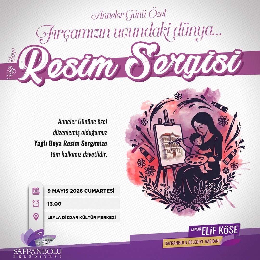 Safranbolu Belediyesi olarak Anneler Günü’nü sanatla, müzikle ve sevgiyle kutluyoruz.
9 Mayıs Cumartesi 13.00’te, Aynur Barçın ve 14 değerli ressamın eserlerinden oluşan “Fırçamızın Ucundaki Dünya” temalı yağlı boya resim sergisinin açılışıyla başlıyor, 20.00’de ise Şef Sadık Hüner yönetiminde Safranbolu Belediyesi Türk Sanat Müziği Korosu’nun “Anneler Günü Özel Konseri” ile bu anlamlı günü taçlandırıyoruz.
Leyla Dizdar Kültür Merkezimizde gerçekleşecek etkinlere tüm komşularımızı bekliyoruz.