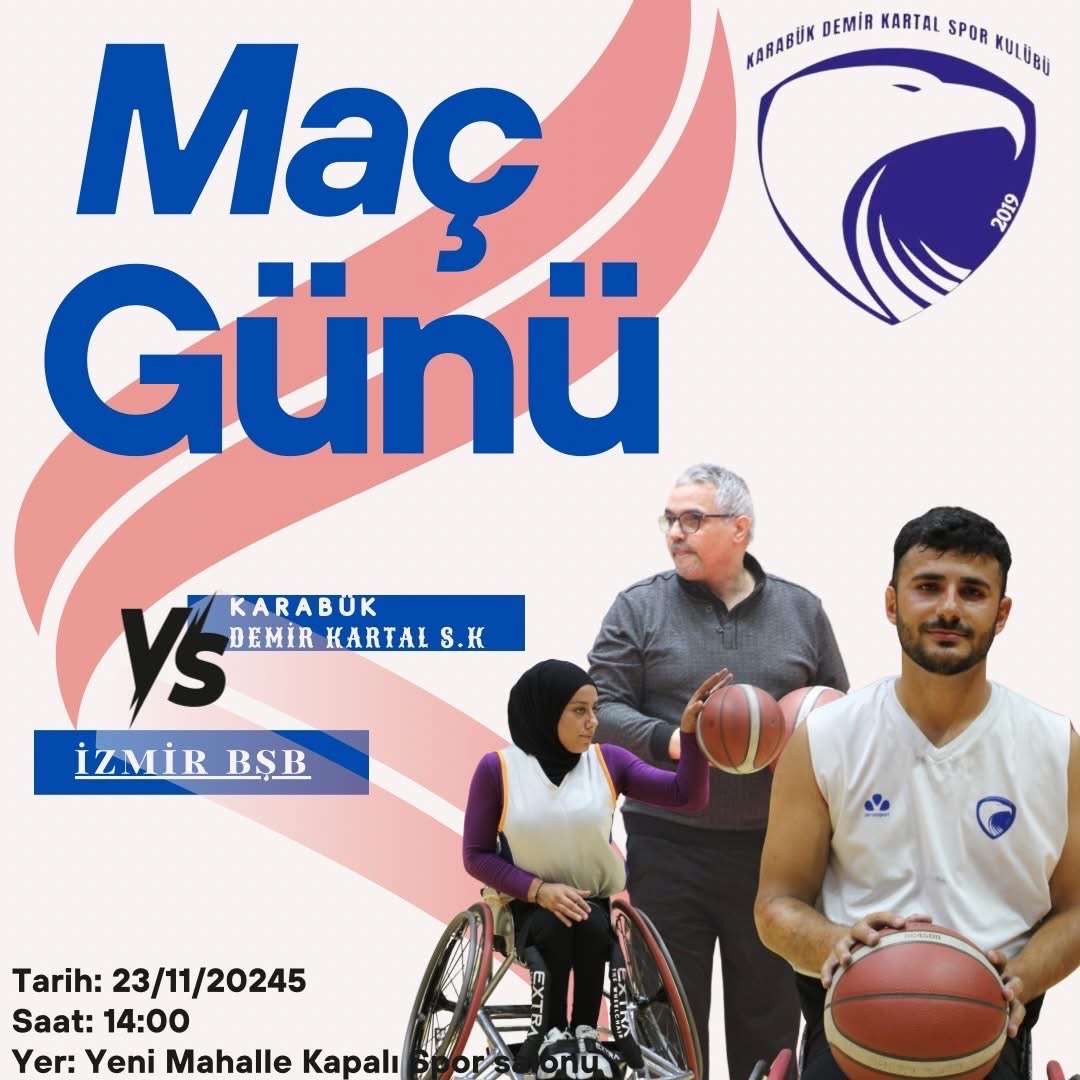 Haydi Karabük 💙🤍
🏆 Tekerlekli Sandalye Basketbol Süper Ligi
🆚 İzmir Bşb
📄 1.Hafta
⏰ 14.00
📆 23.11.2025
🏟️ Yenimahalle kapalı Spor salonu
